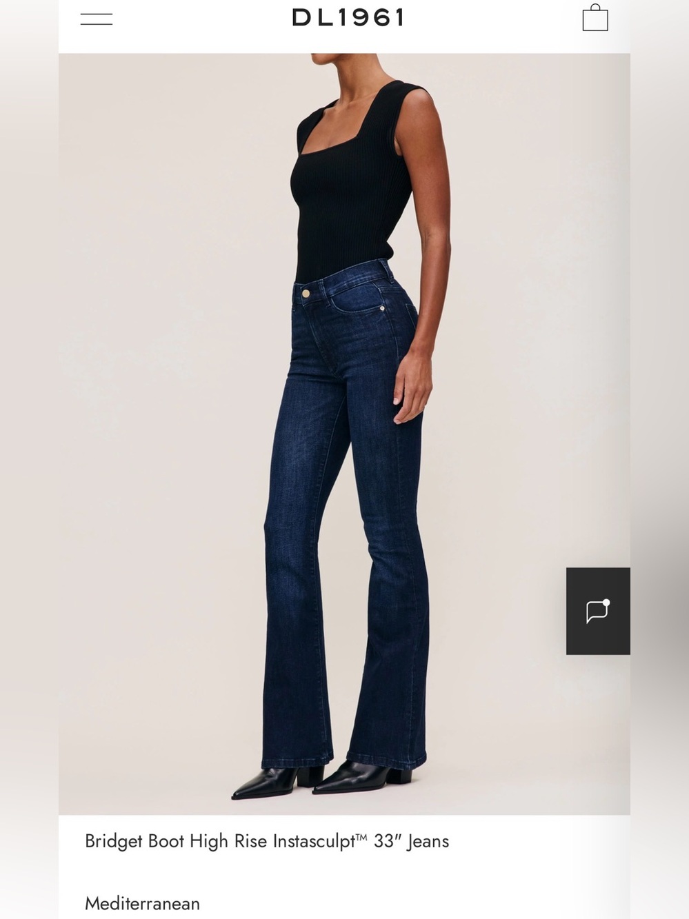 DL1961 Bridget Boot High Rise Jeans - Dark Blue